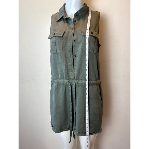 Universal Thread Women's Romper Jumpsuit Front Button Drawstring Waist Green XS - Picture 3 of 8